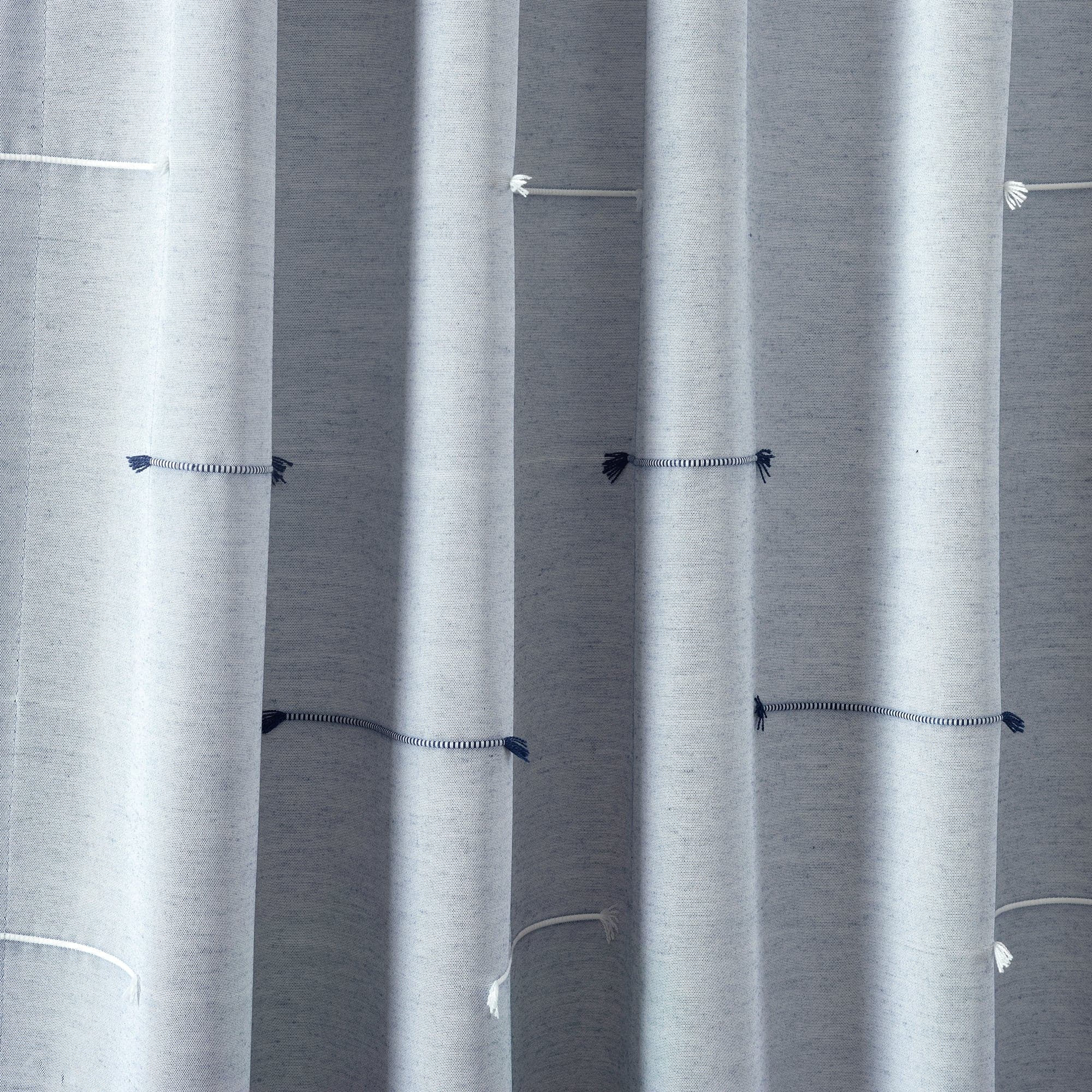 Boho Stripe Clip Jacquard Window Curtain Panel Set