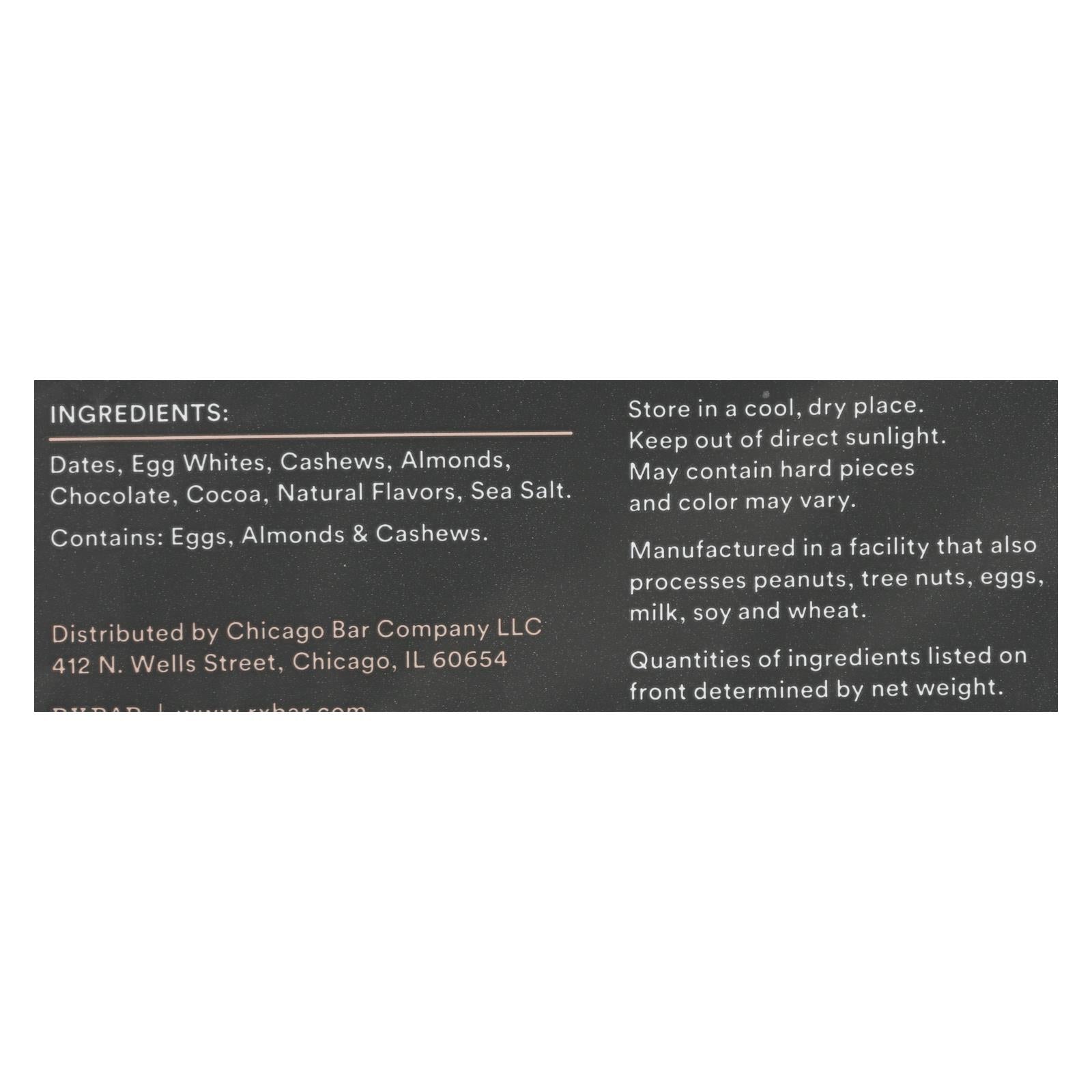Barra de proteína RXBAR, chocolate con sal marina, 50 g (paquete de 12) 
