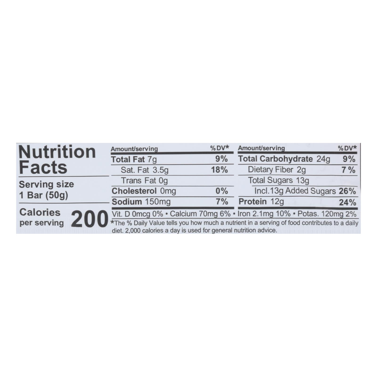 Barra de mantequilla de cacahuete y chocolate negro de Nugo Nutrition - 50 g - Caja de 12