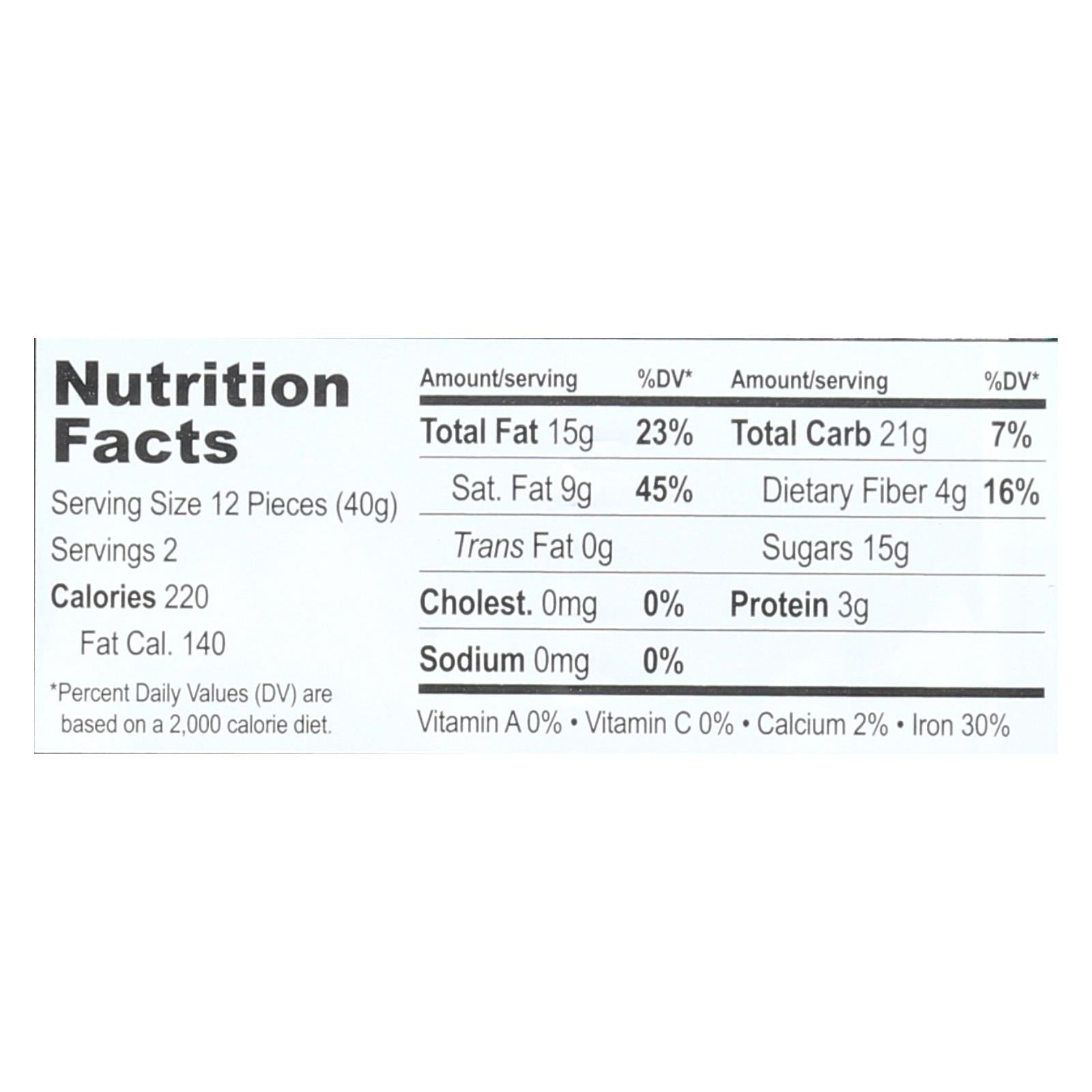 Barra de chocolate negro orgánico Equal Exchange - Sabor a menta crujiente - 75 g (caja de 12)