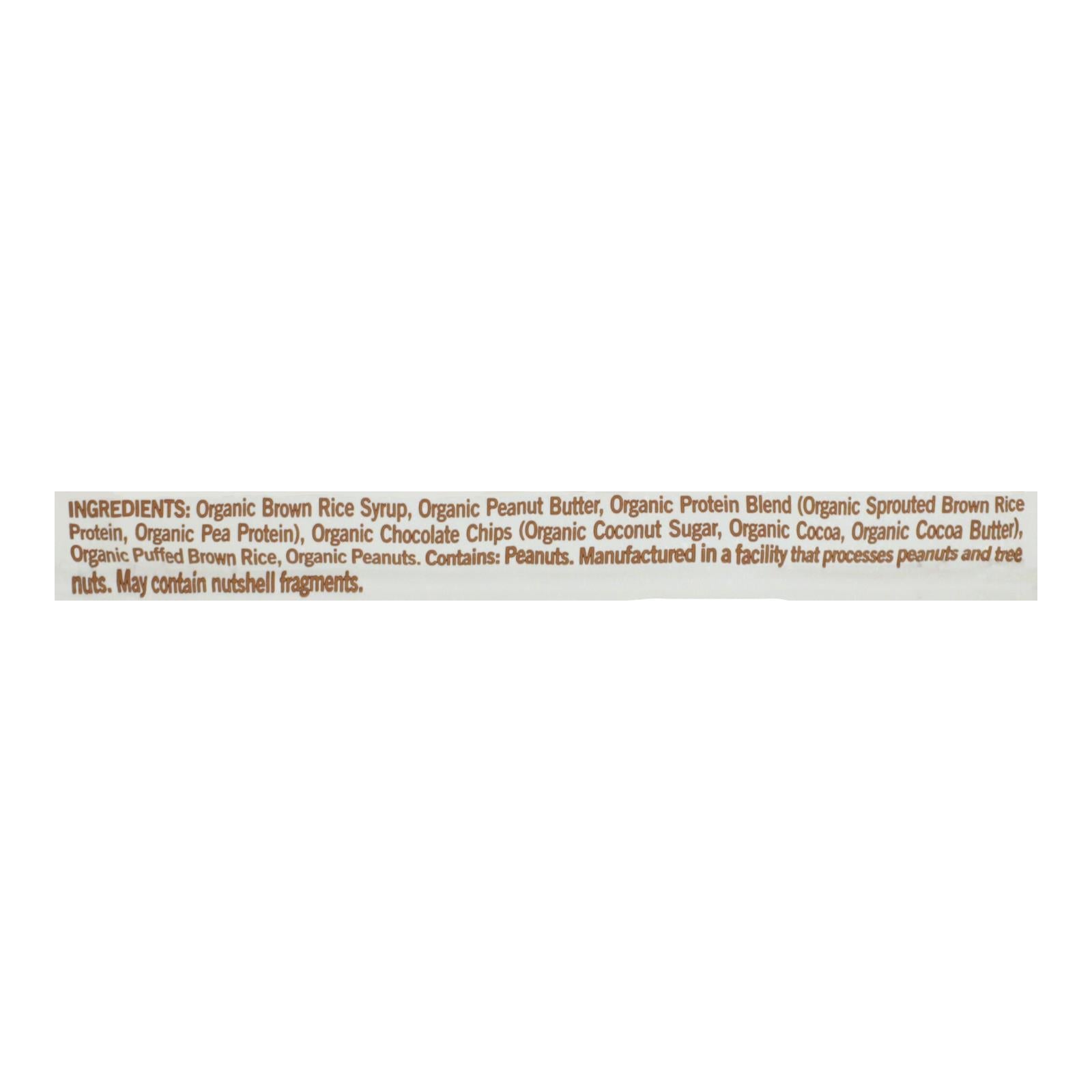 Barras de mantequilla de cacahuete y chispas de chocolate orgánicas Gomacro Macrobar, 2.5 oz, caja de 12