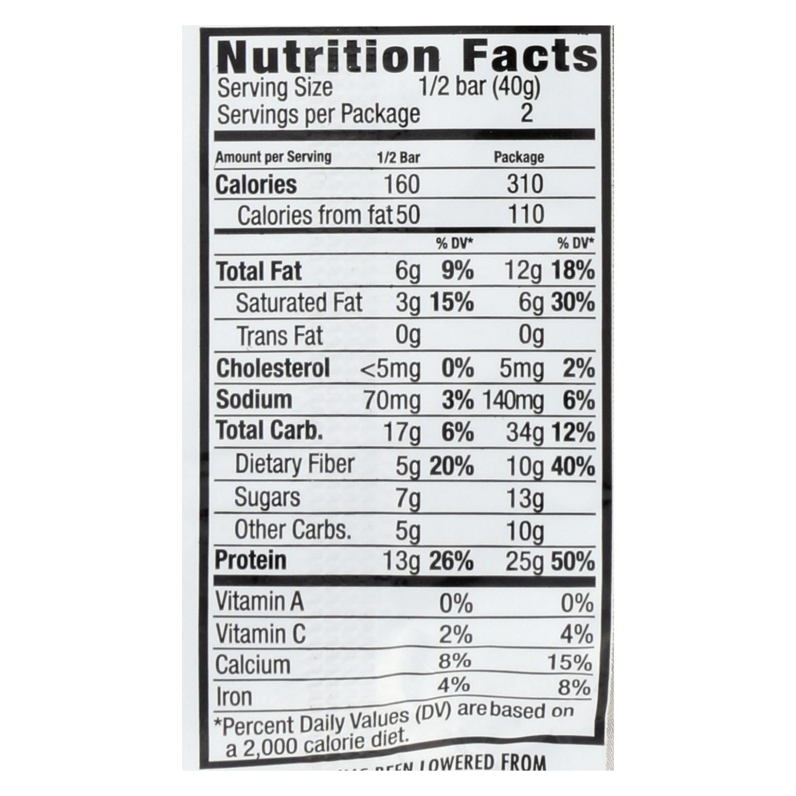 Barra nutricional de chocolate negro Nugo - 2.82 oz - 12 unidades
