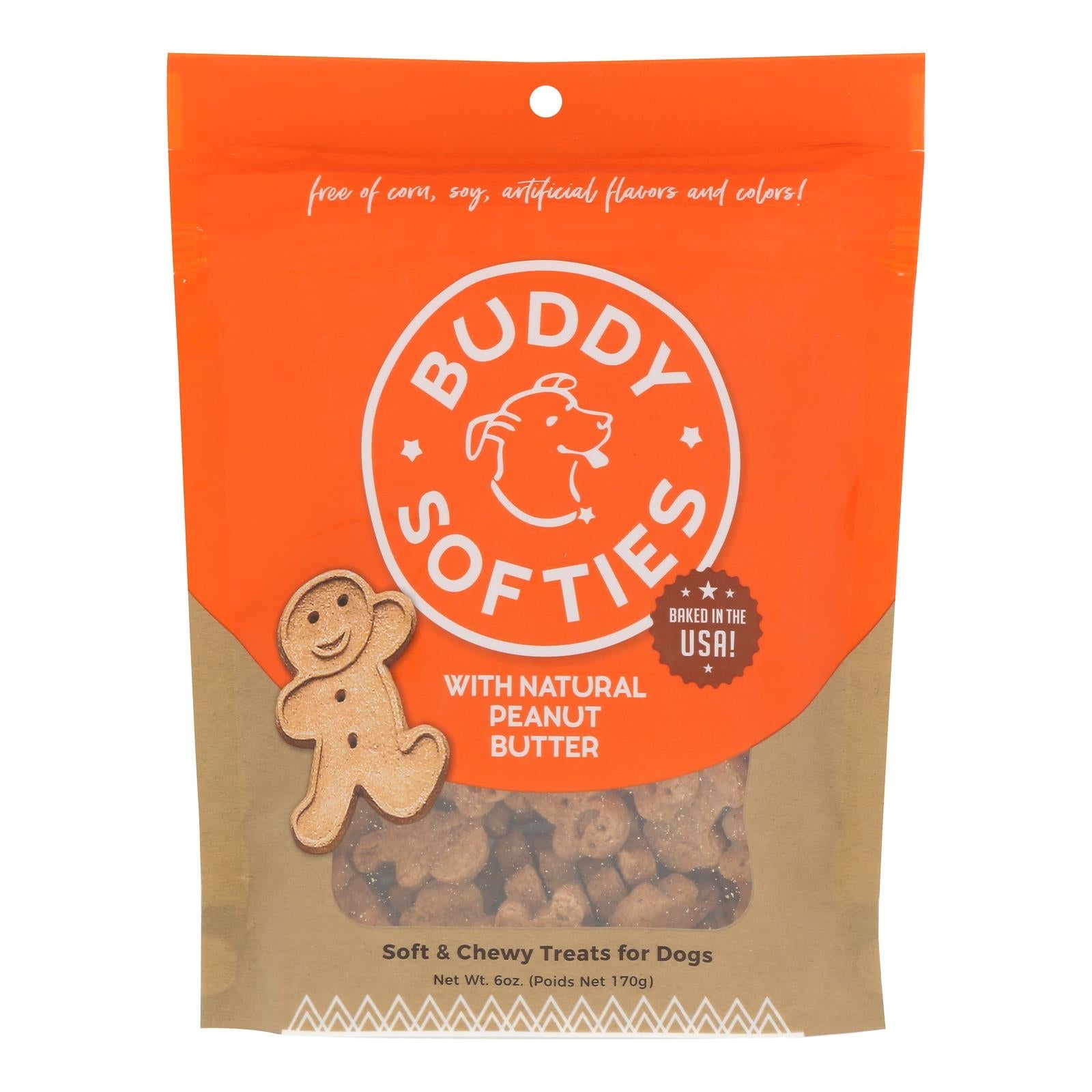 Galletas Cloud Star Buddy Biscuits de mantequilla de cacahuete para perros - Suaves y masticables, 170 g (paquete de 12)