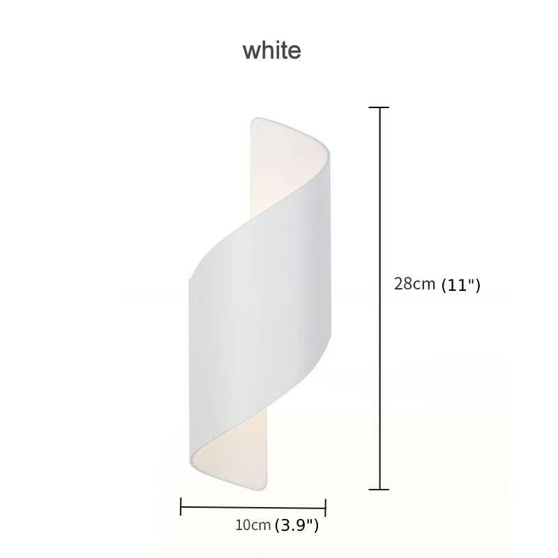 Lámpara de pared creativa de aluminio para exteriores, impermeable, de color blanco y negro, para patio