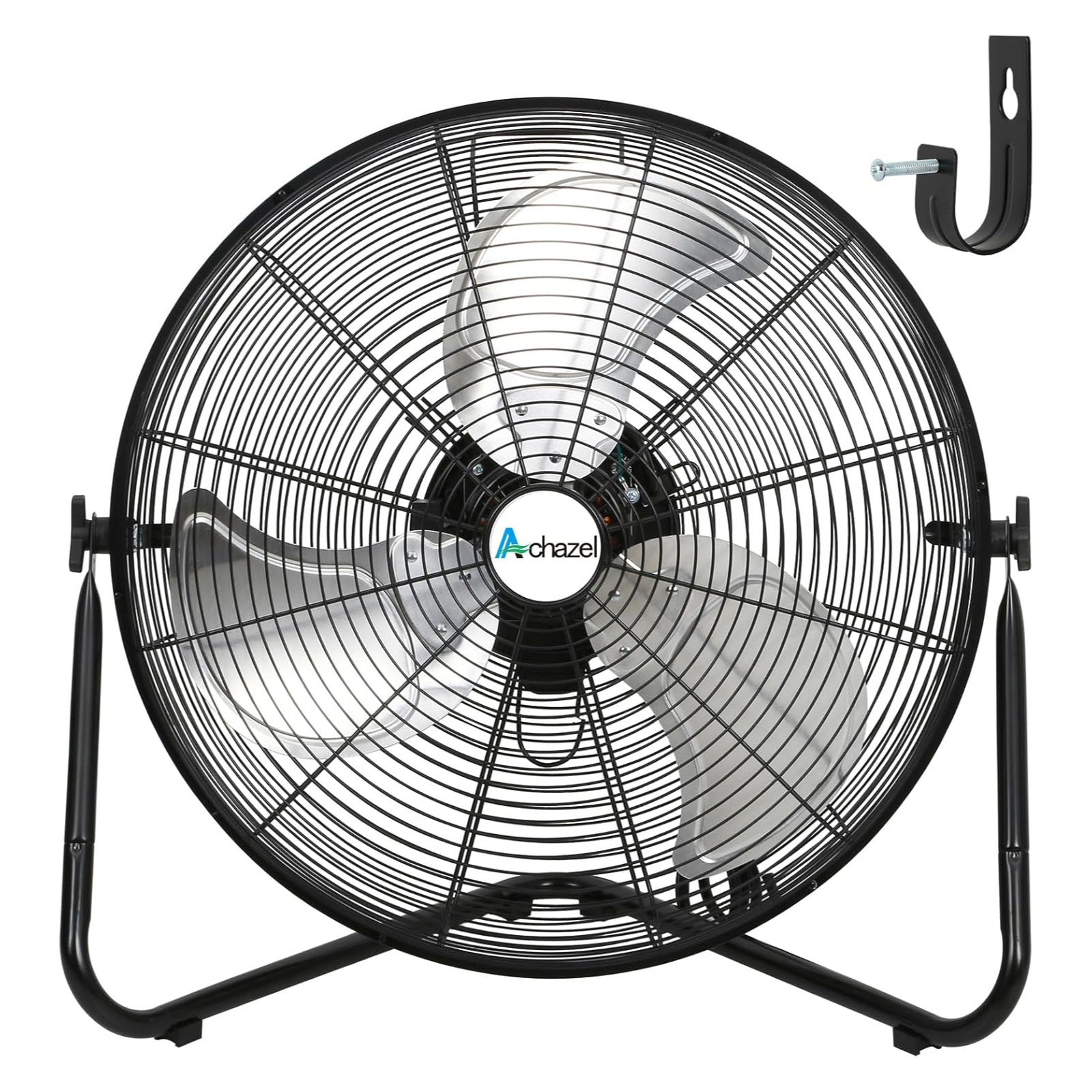 ACHAZEL 20" High Velocity Floor Fan, 3 Speed 5200 CFM Heavy Duty Metal Industrial Floor Fan with Wall-Mounting System, Ideal for Garage, Workshop, Greenhouse and Basement