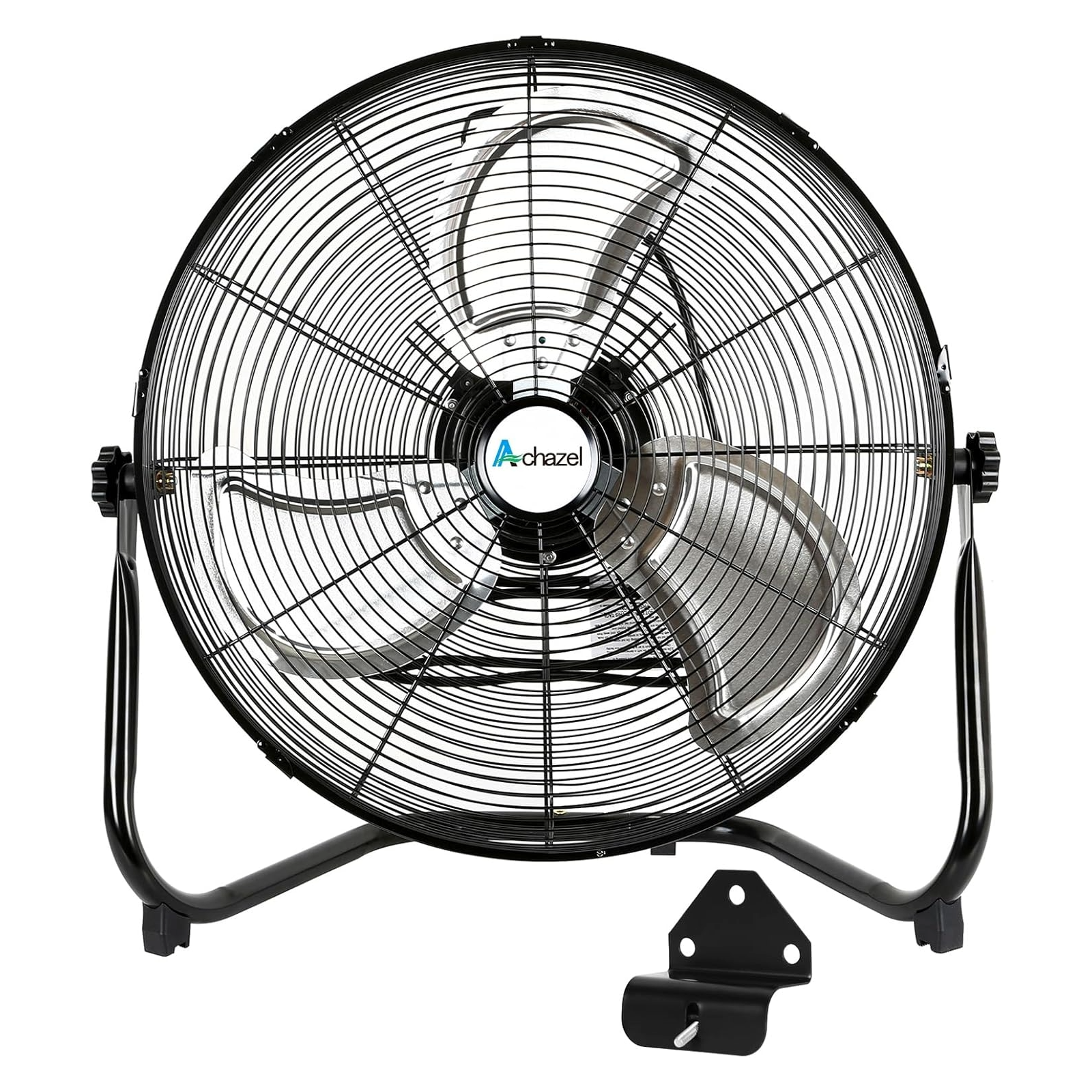 ACHAZEL 20" 3-Speed High Velocity Floor Fan, 4650 CFM, Heavy Duty Metal Industrial Shop Fan with Wall-Mount System, Ideal for Garage, Workshop & Commercial Use