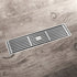 12-Inch Brushed Nickel Rectangular Floor Drain - Square Hole Pattern Cover Grate - Removable - Includes Accessories