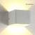 Lámpara de pared LED en forma de cubo de aluminio impermeable para exteriores en blanco y negro para jardín
