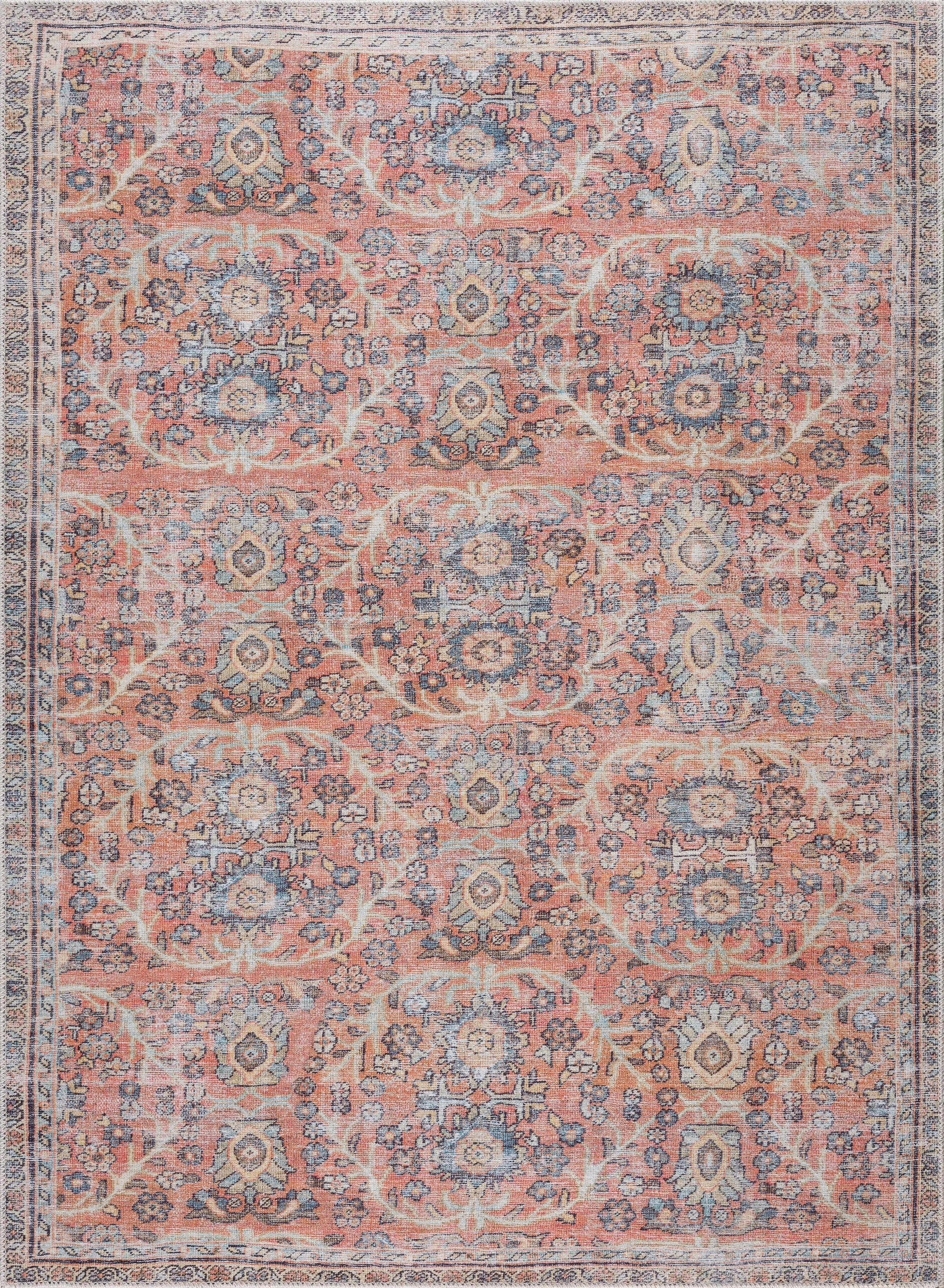 Alfombra lavable Urpi en rosa y azul - Oferta