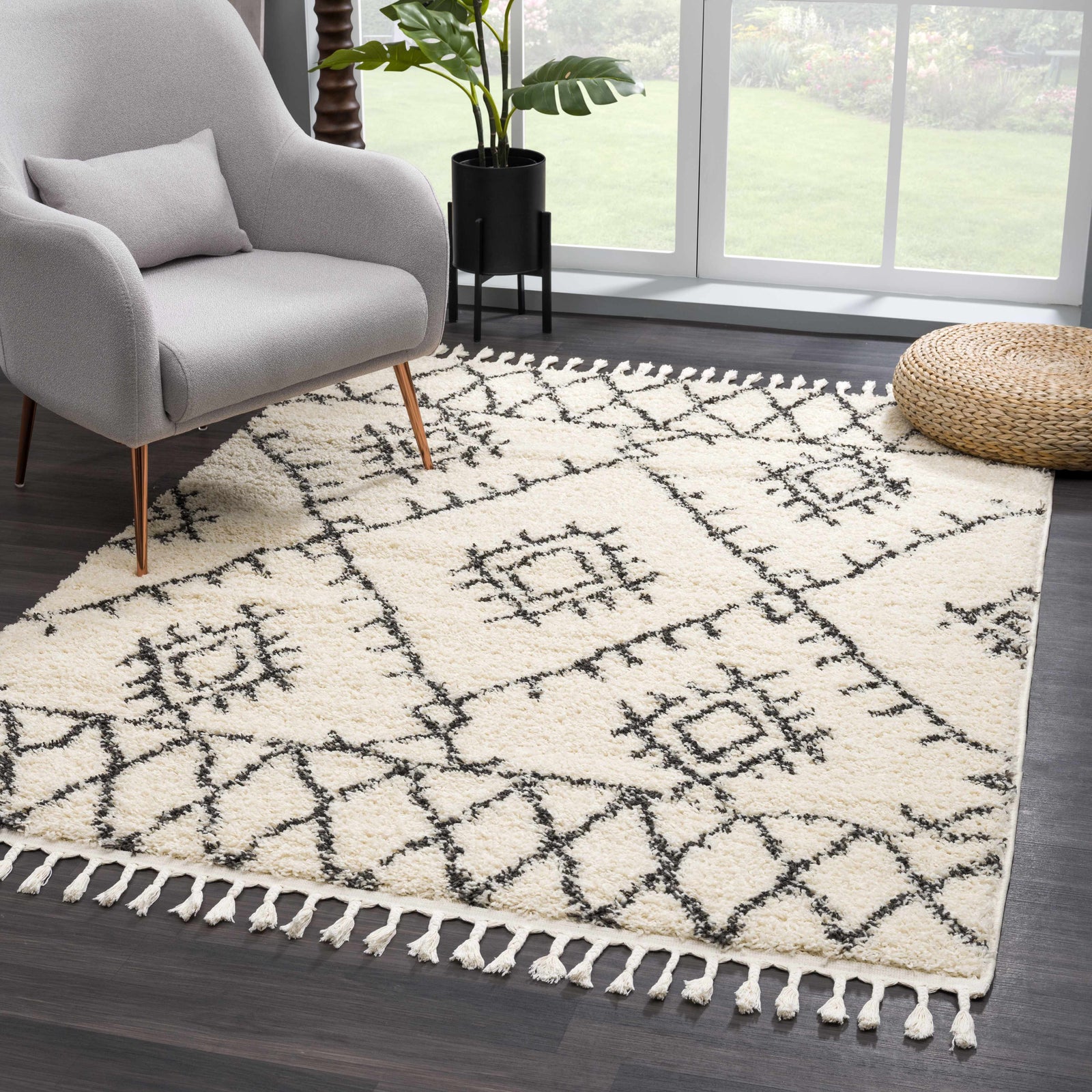 Emlenton Berber Shag con borlas - Liquidación