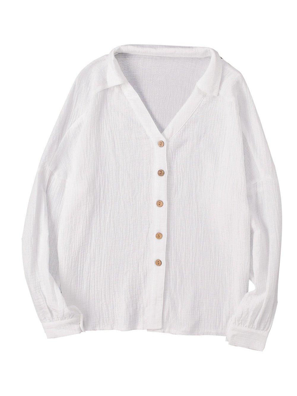 Relaxed Fit Long Sleeve Button-Up