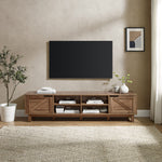 Mueble de TV rústico de 70" con puerta de granero