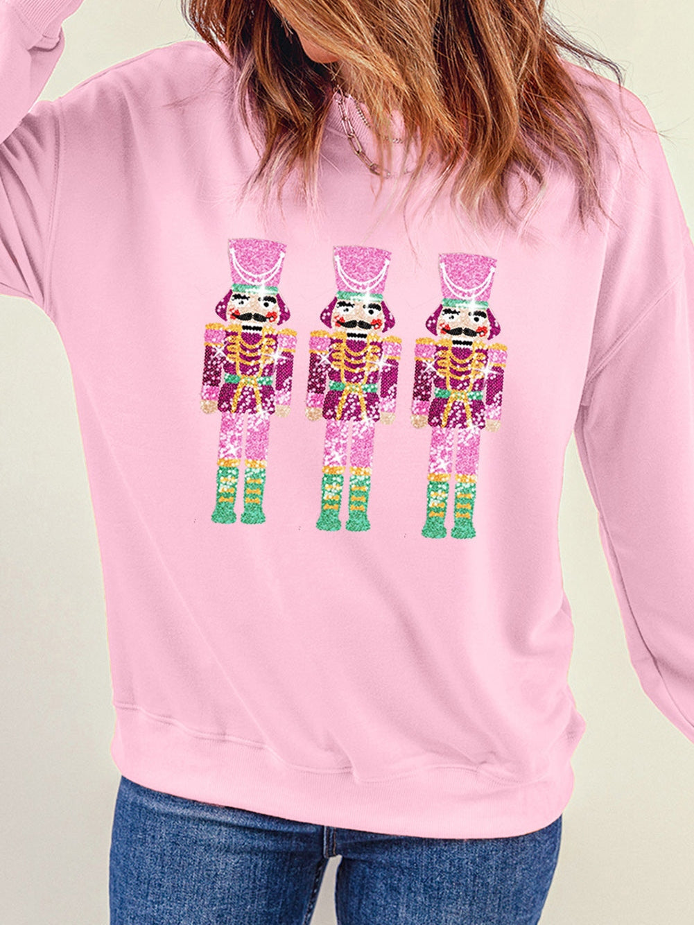 Sequin Nutcracker Christmas Pullover