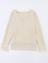 Relaxed Fit Ribbed Knit Blouse with Lace Trim