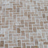 Medium Beige Travertine Tumbled Herringbone Mosaic Floor and Wall Tile - Livfloors Collection