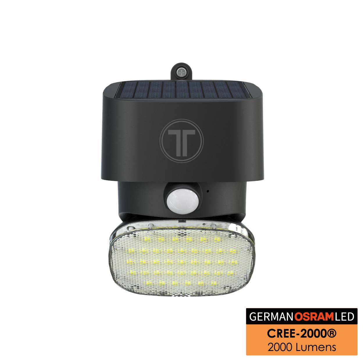 Lámpara solar con sensor de movimiento para exteriores Cree-1000® | Osram de Alemania | Atardecer a amanecer | Paquete de 2 