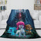 Manta de franela polar 200 % con diseño de lobo para decoración de habitación