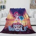 Manta de franela polar 200 % con diseño de lobo para decoración de habitación