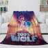 Manta de franela polar 200 % con diseño de lobo para decoración de habitación