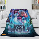 Manta de franela polar 200 % con diseño de lobo para decoración de habitación