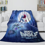Manta de franela polar 200 % con diseño de lobo para decoración de habitación