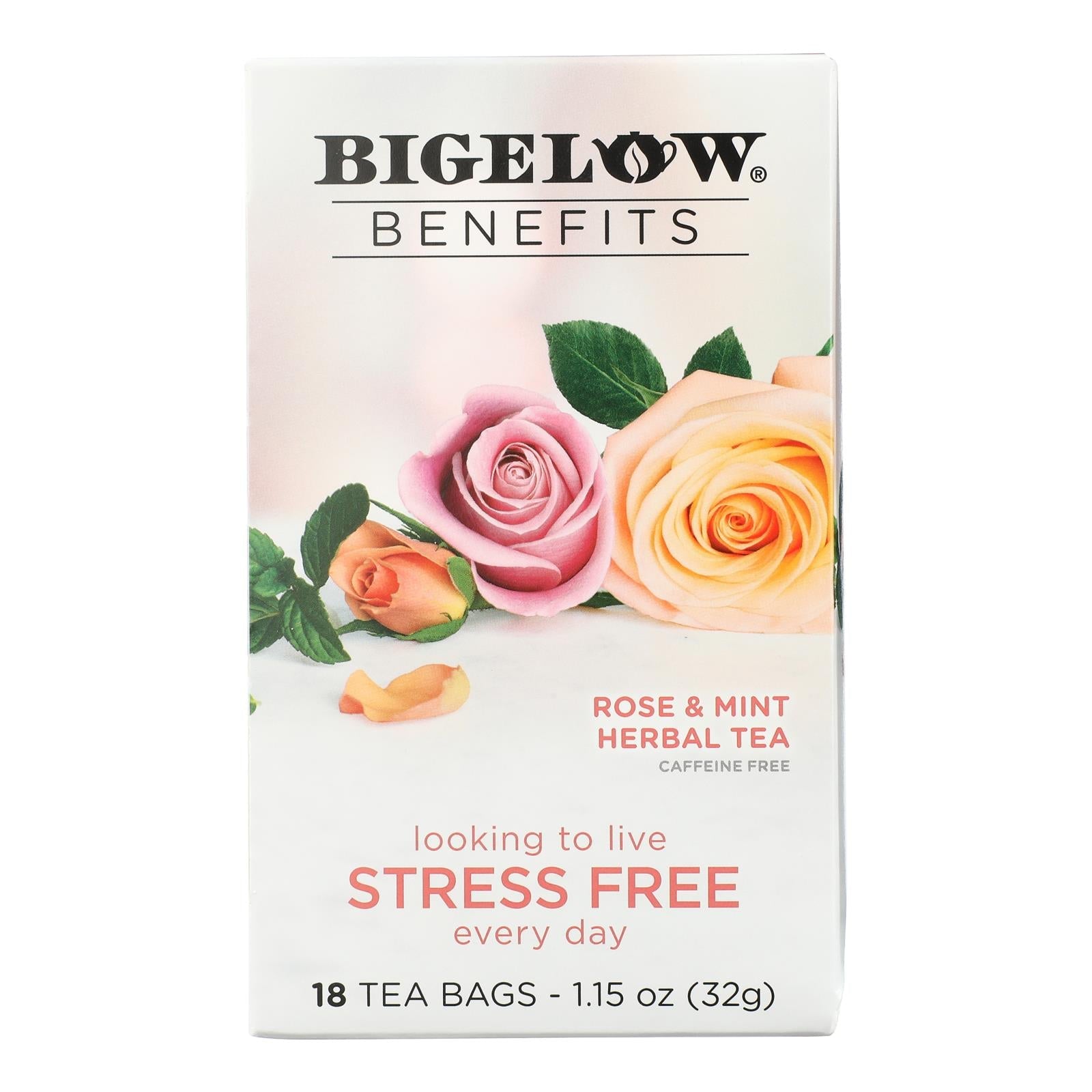 Té de rosa y menta Bigelow Tea - Paquete de 6 (18 bolsitas cada uno) - Mezcla refrescante de hierbas