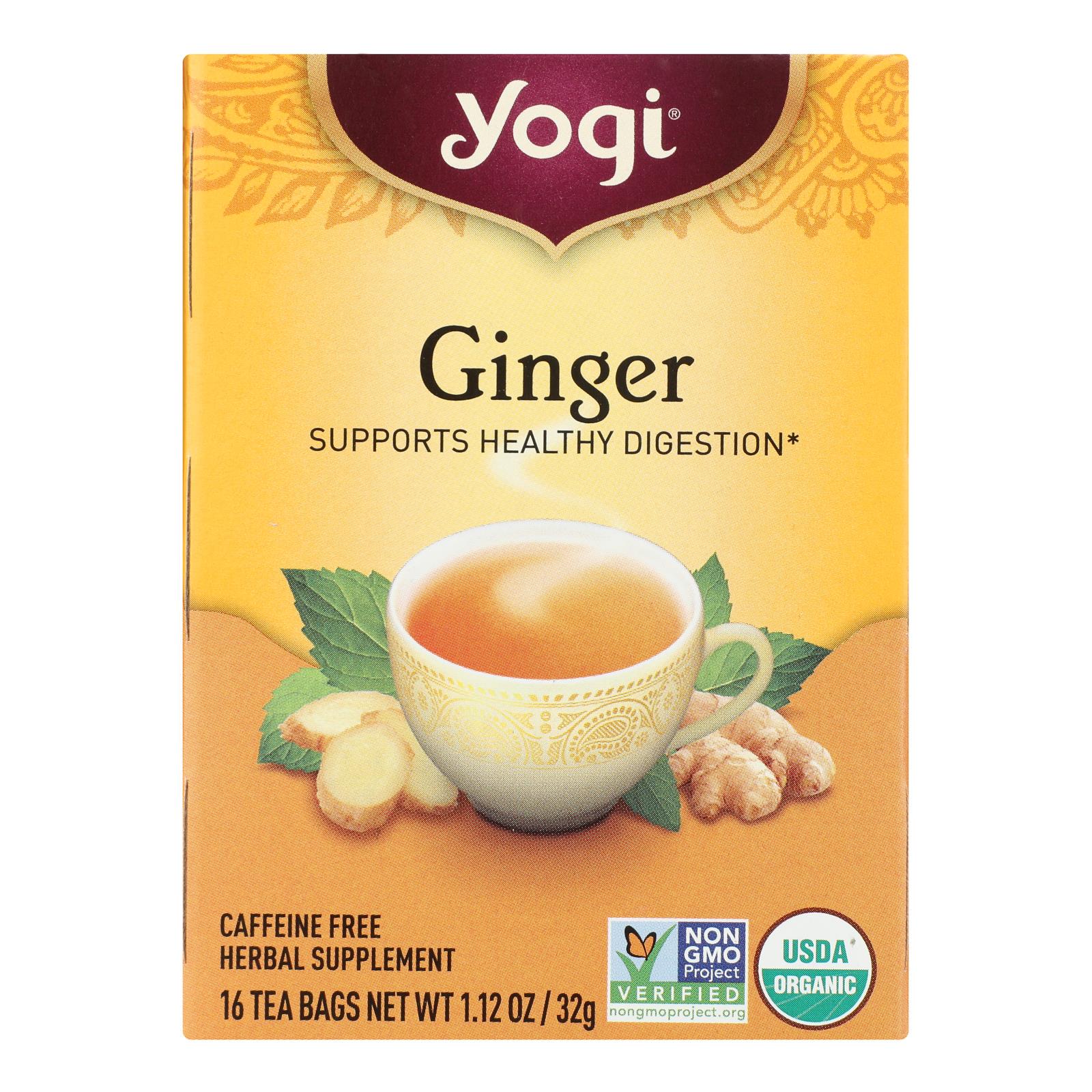 Té de jengibre Yogi - 16 bolsitas - Orgánico y naturalmente sin cafeína