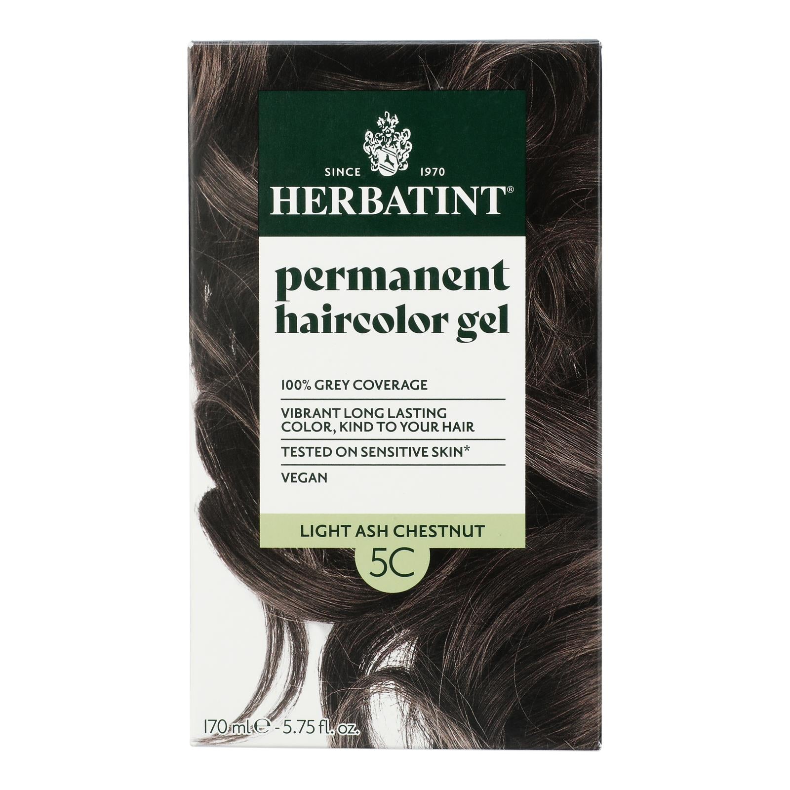 Tinte para el cabello Herbatint 5C castaño ceniza claro - 150 ml
