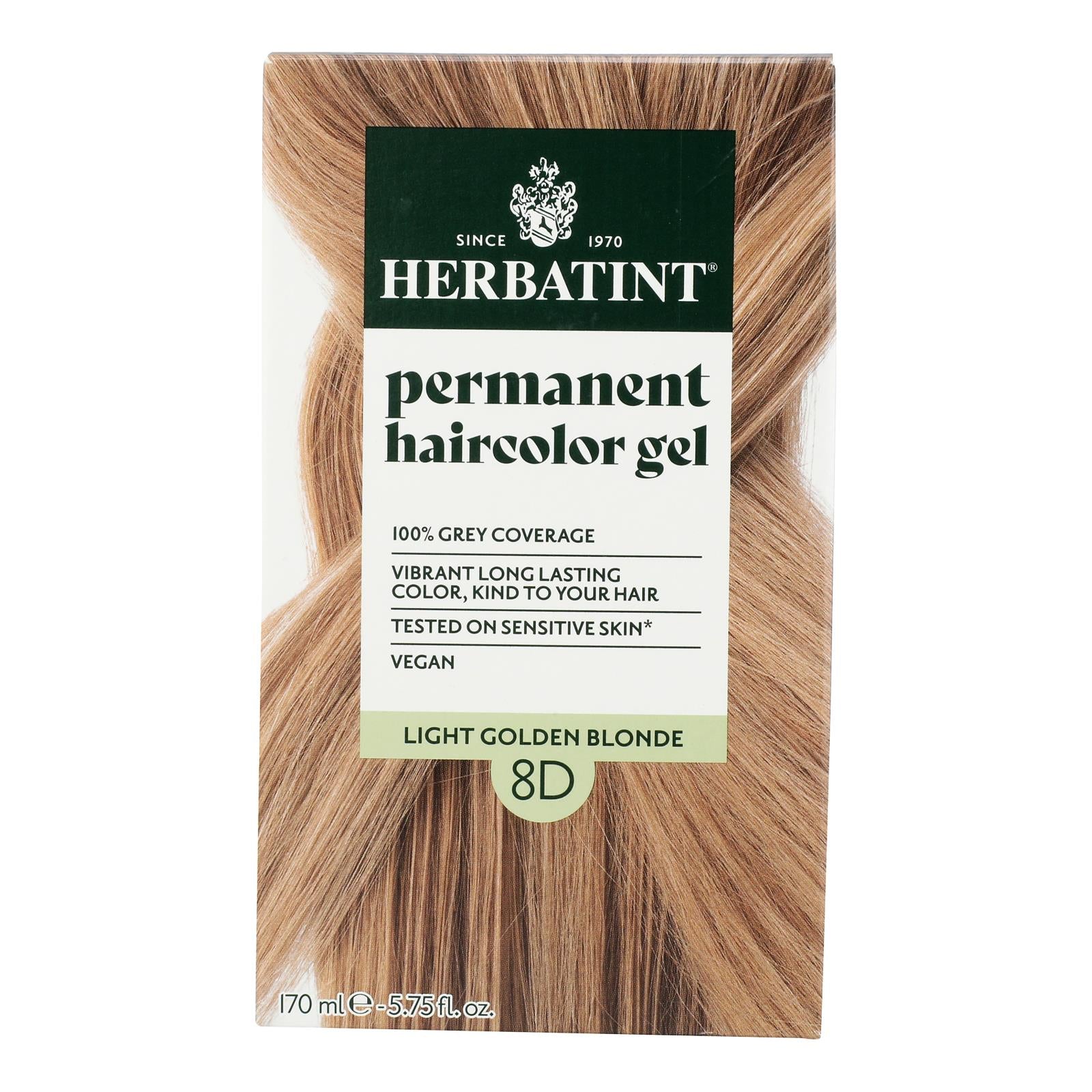 Tinte permanente natural Herbatint 8D Rubio Dorado Claro - 150 ml