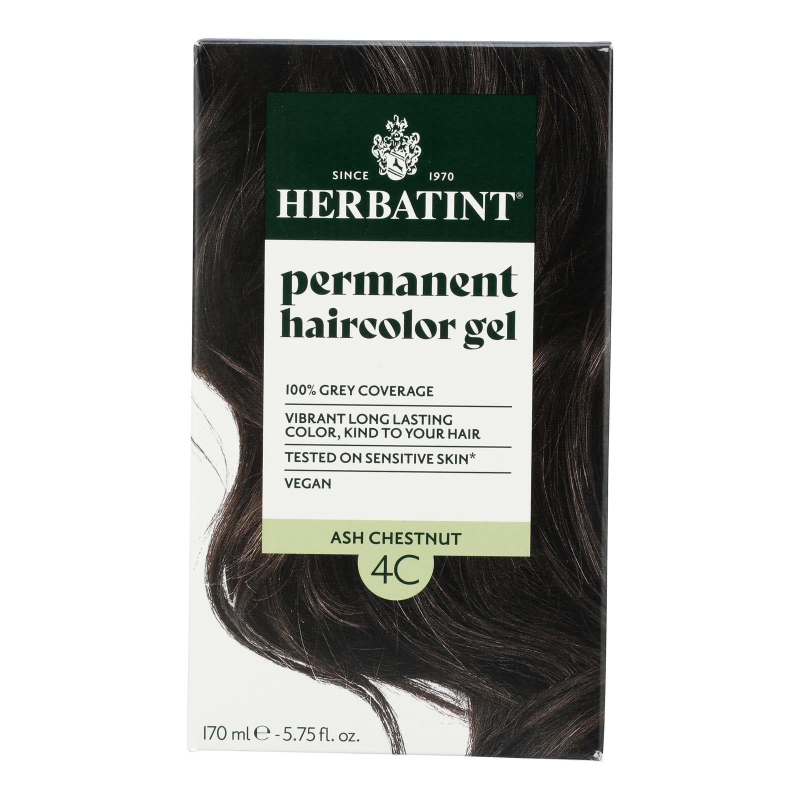 Tinte para el cabello Herbatint 4C Castaño Ceniza - Tinte permanente natural - 150 ml