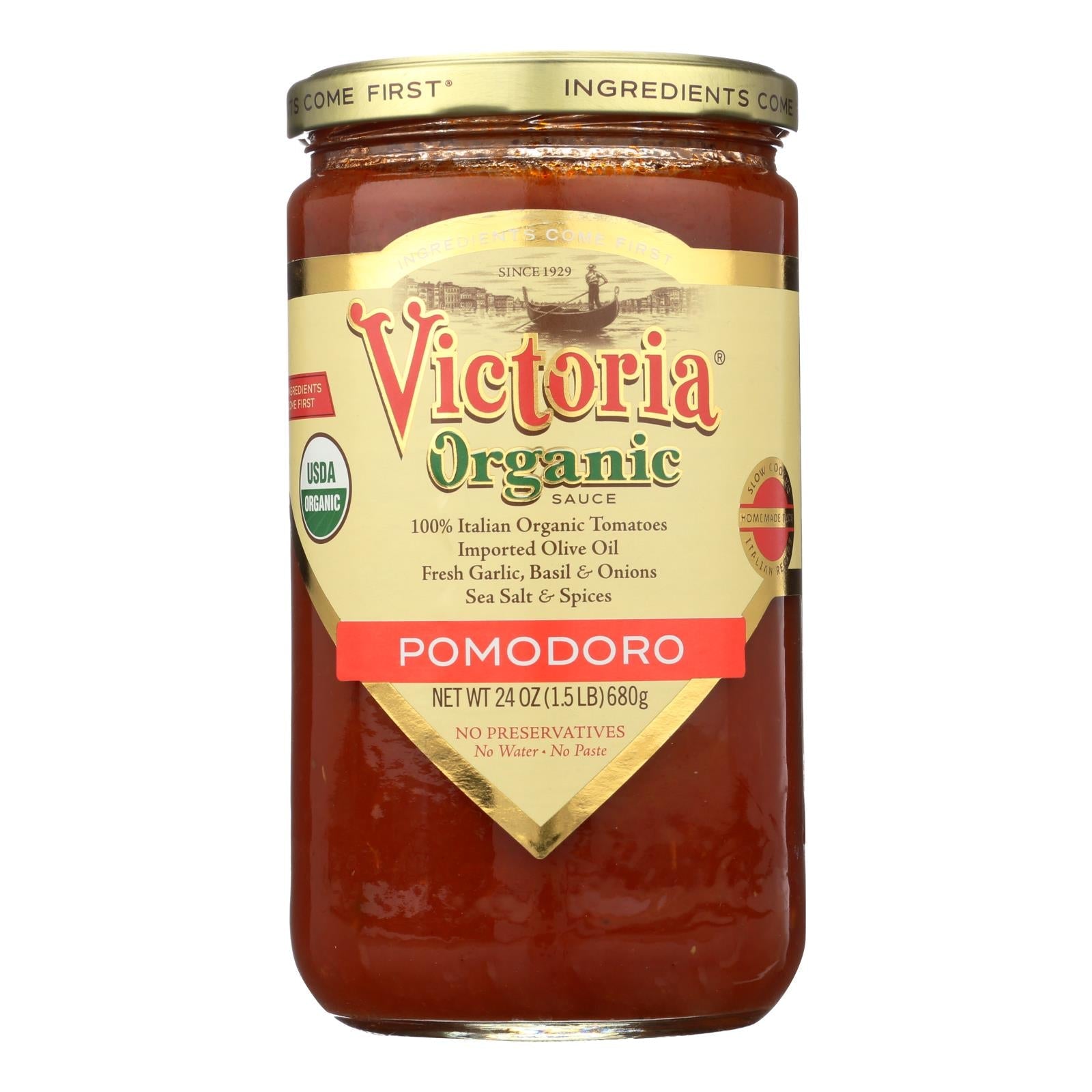 Salsa para pasta Pomodoro orgánica Victoria - Paquete de 6 (24 oz)