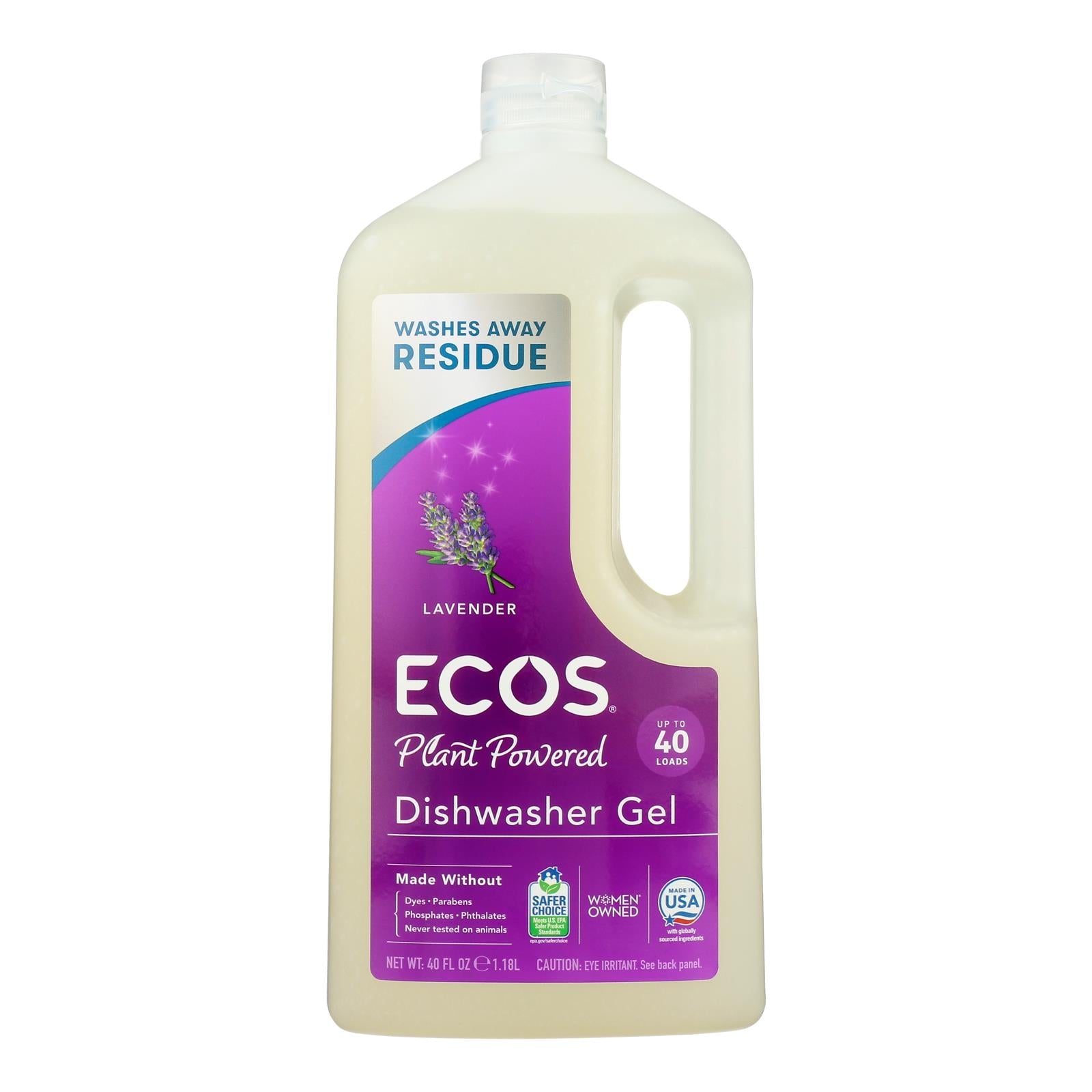 Earth Friendly Dishwasher Gel - 40 Fl Oz - Natural & Powerful Cleaning