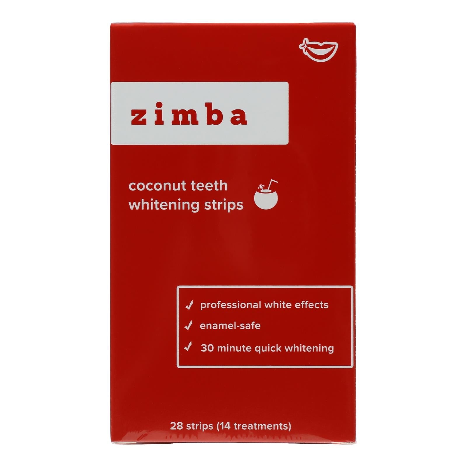 Tiras blanqueadoras de dientes de coco Zimba (paquete de 6, 28 unidades)