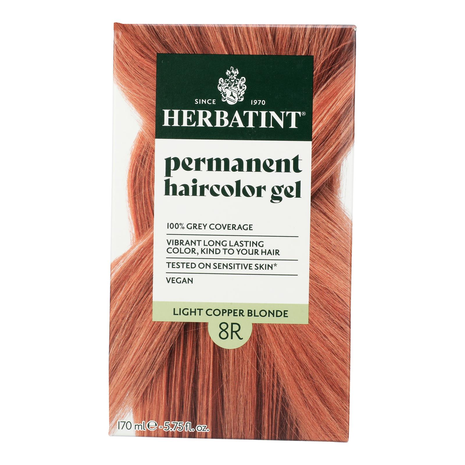 Tinte para el cabello Herbatint 8R Rubio Cobrizo Claro - Natural y Permanente - 150 ml