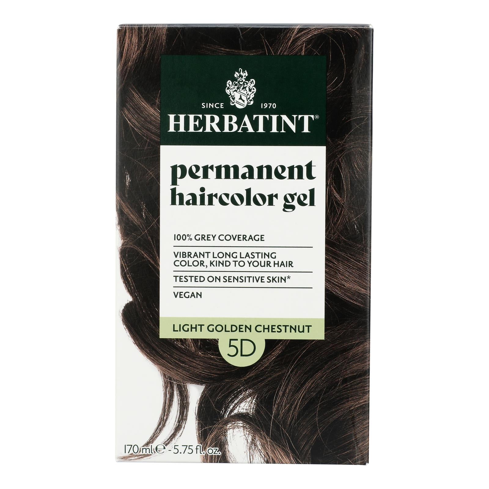 Tinte para el cabello Herbatint 5D castaño dorado claro - 150 ml