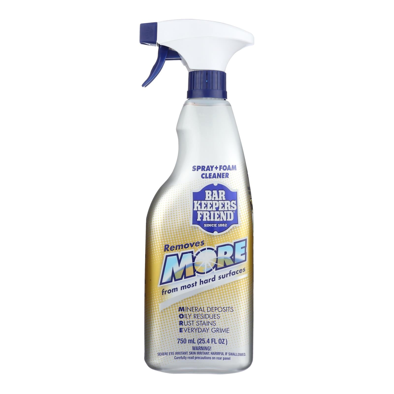 Bar Keepers Friend Cleaner Spray & Foam - 6 x 25.4 fl oz - Stainless Steel, Multi-Surface Cleaning Power