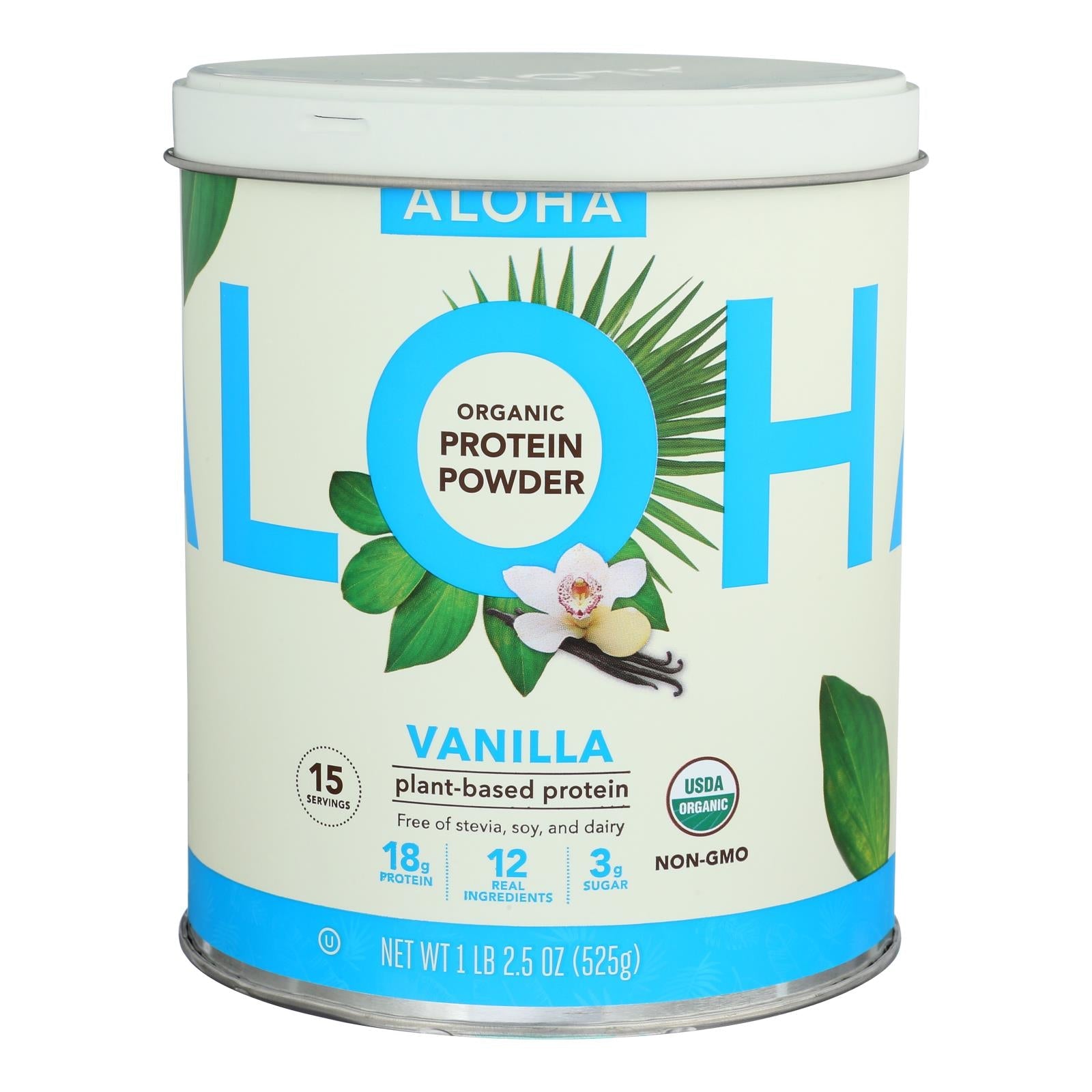 Proteína vegetal en polvo Aloha - Vainilla, 450 g - Proteína vegana con leche de coco