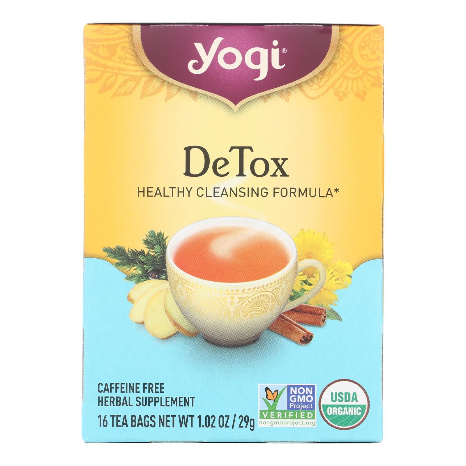 Té desintoxicante Yogi - Sin cafeína - 16 bolsitas