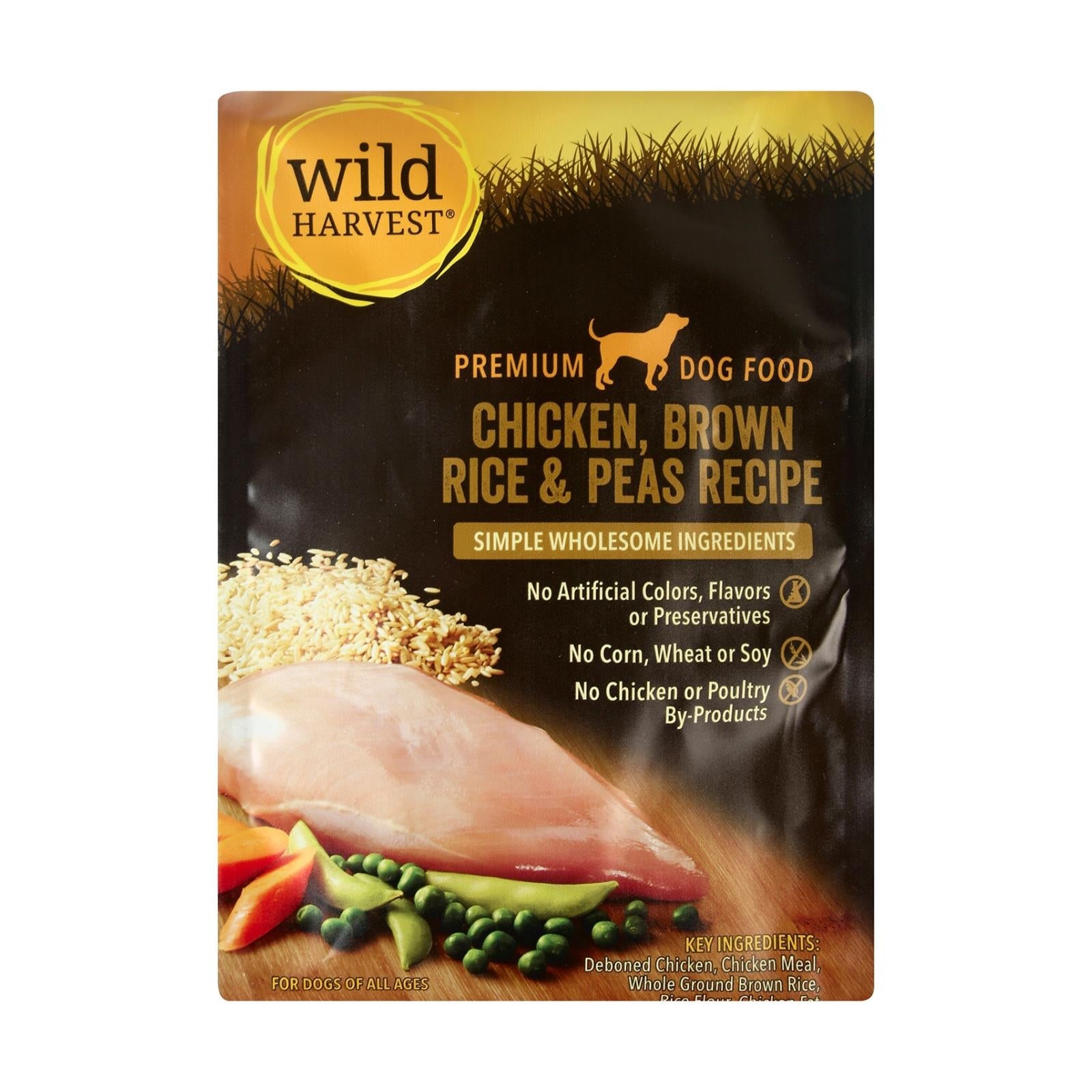 Alimento para perros Wild Harvest con pollo y arroz integral - 4 libras - (Paquete de 4)