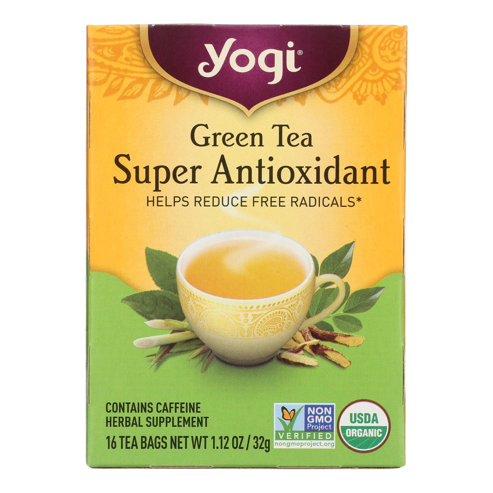 Yogi Green Tea Super Antioxidante - 16 bolsitas de té - Mezcla de té verde orgánico