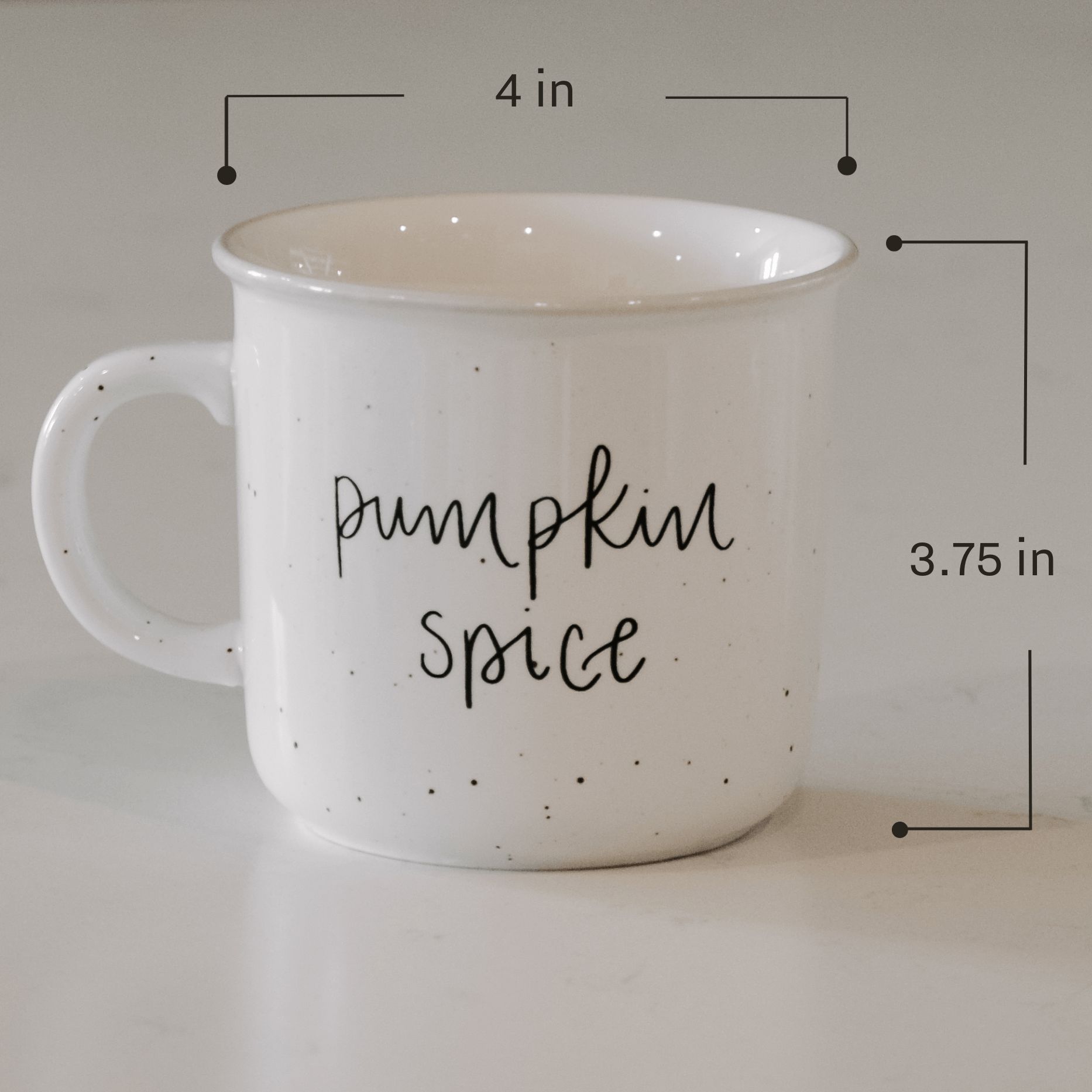 Taza rústica para café con sabor a calabaza y especias, de 16 oz.