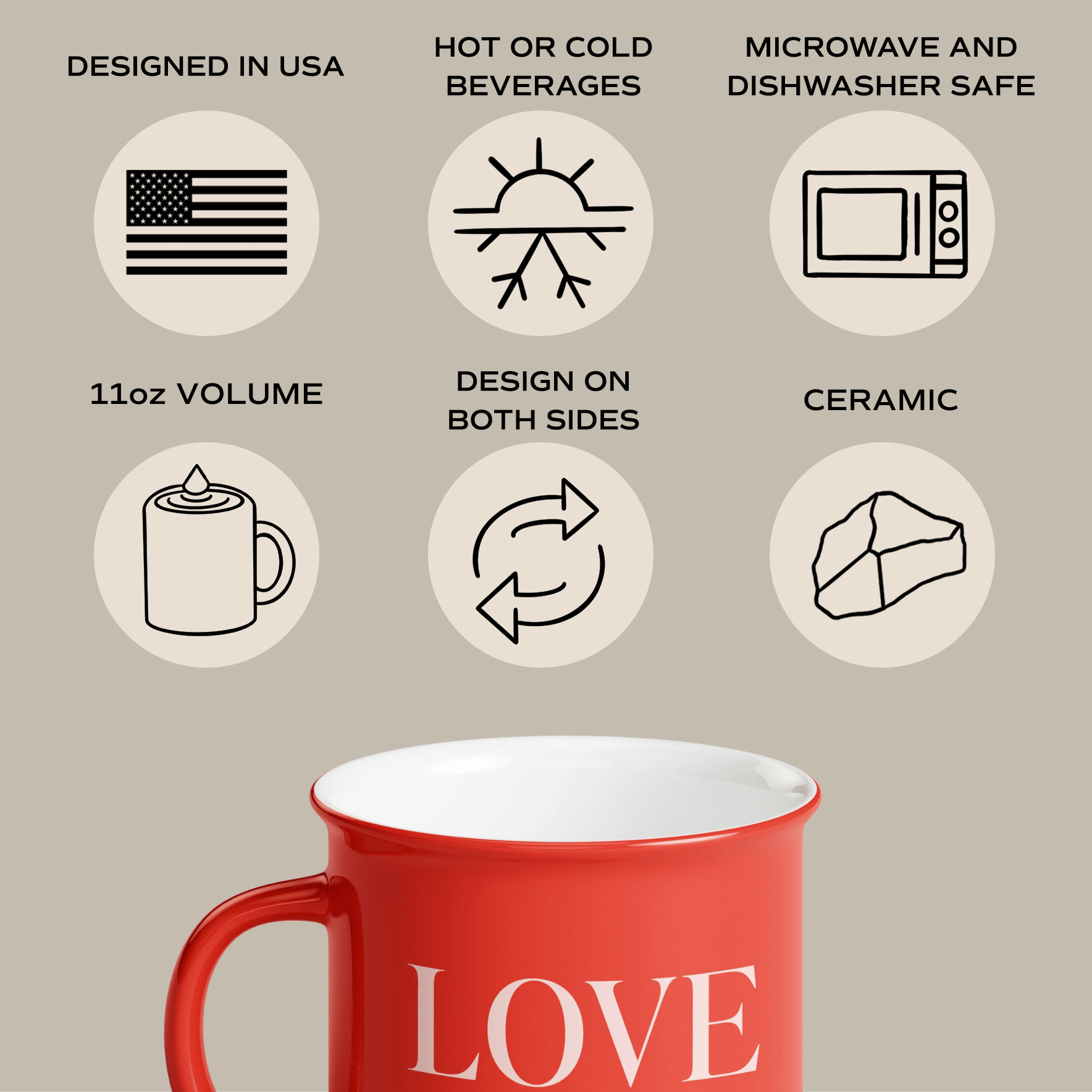 Taza de café OMG de 11 oz con diseño de fogata