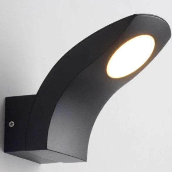 Lámpara de pared LED impermeable para exteriores, creativa, de color negro, para balcón, patio y porche
