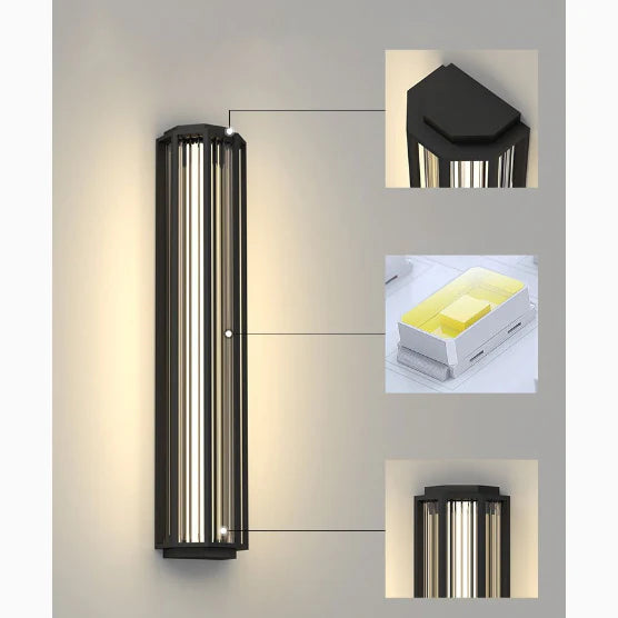 Aplique de pared LED creativo impermeable para exteriores para patio y porche