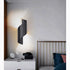 Lámpara de pared creativa de aluminio para exteriores, impermeable, de color blanco y negro, para patio