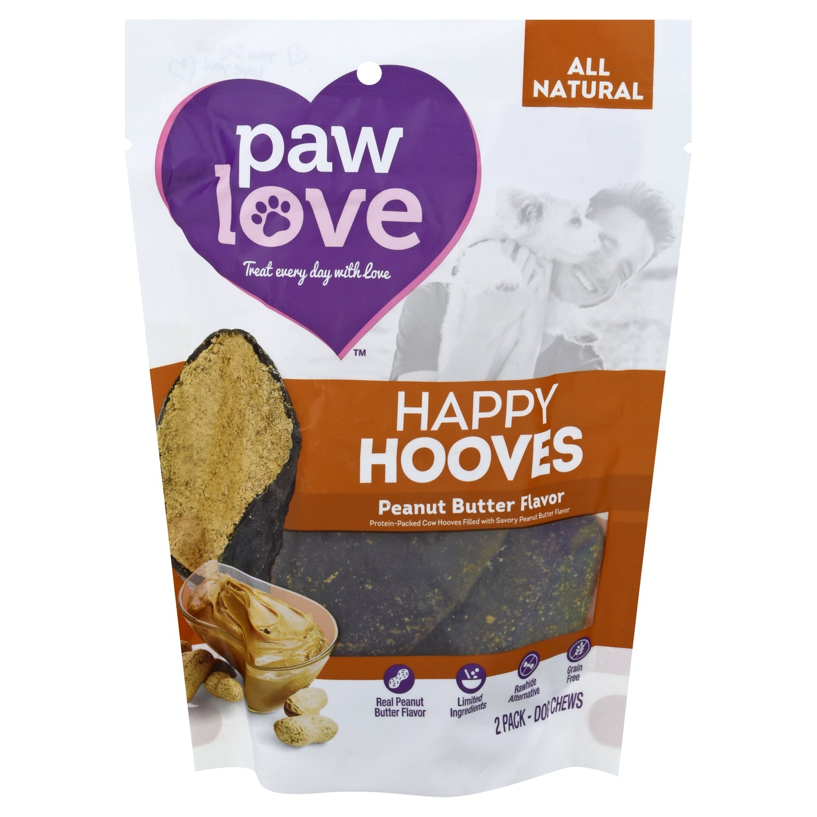 Premios para caballos Paw Love Happy Hooves con mantequilla de cacahuete - Paquete de 6 (2 unidades)