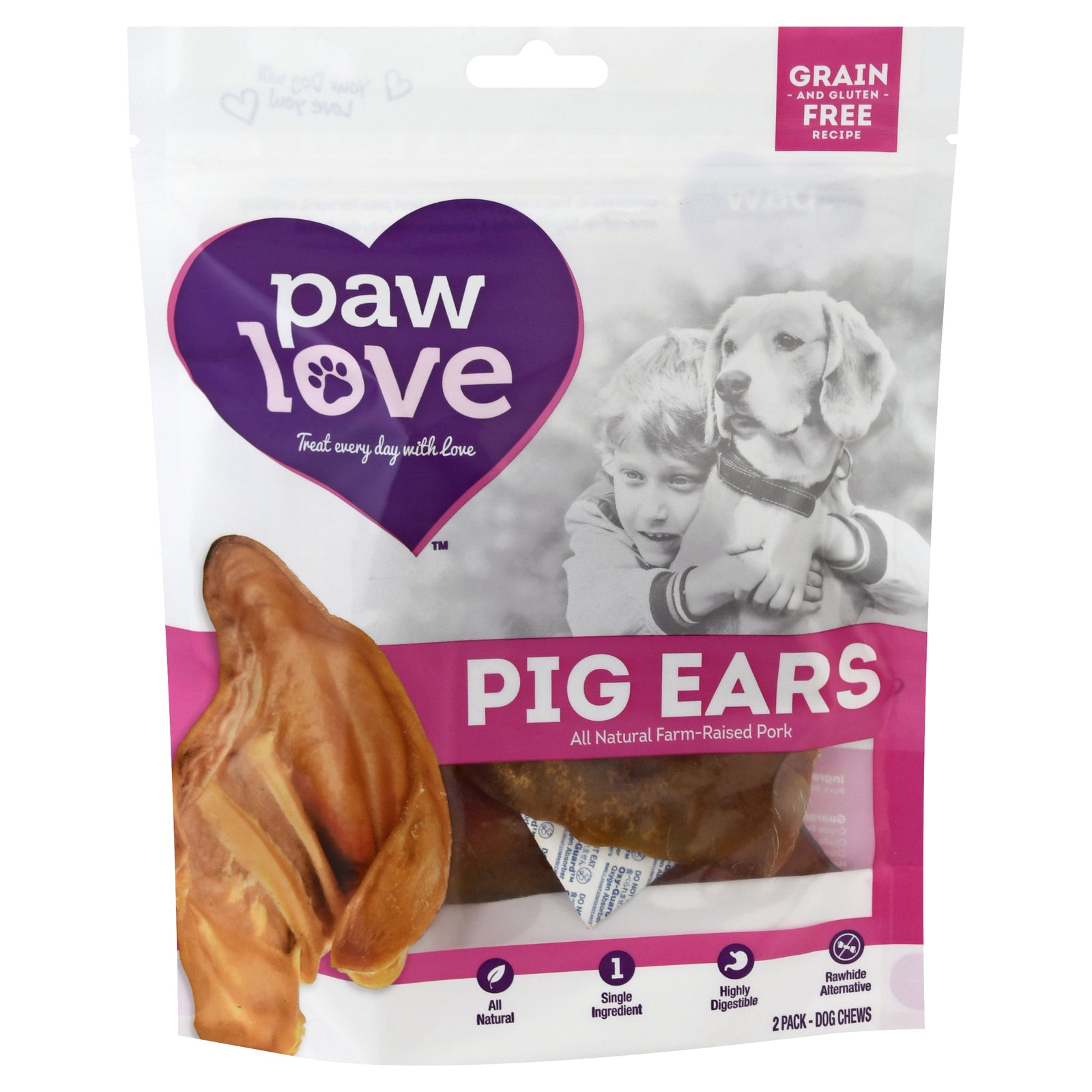 Premios para perros Paw Love Pig Ears - Paquete de 6 (2 unidades)