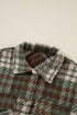Relaxed Fit Plaid Shirt Jacket for Plus Size
