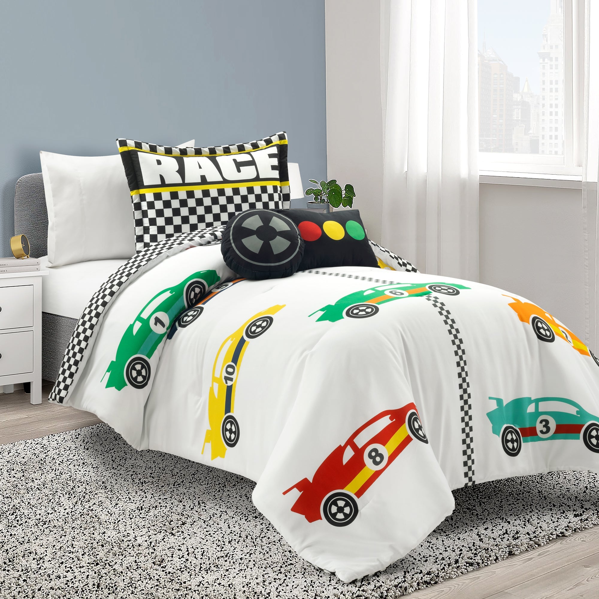 Racing Cars Reversible Comforter Set