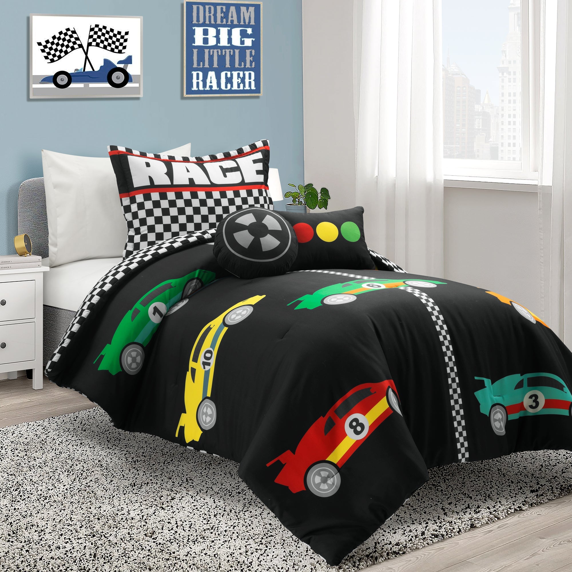 Racing Cars Reversible Comforter Set